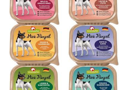 GranataPet Mini Royal Wet Food Set – Grain-Free Assorted Flavors, 6x150g Portions