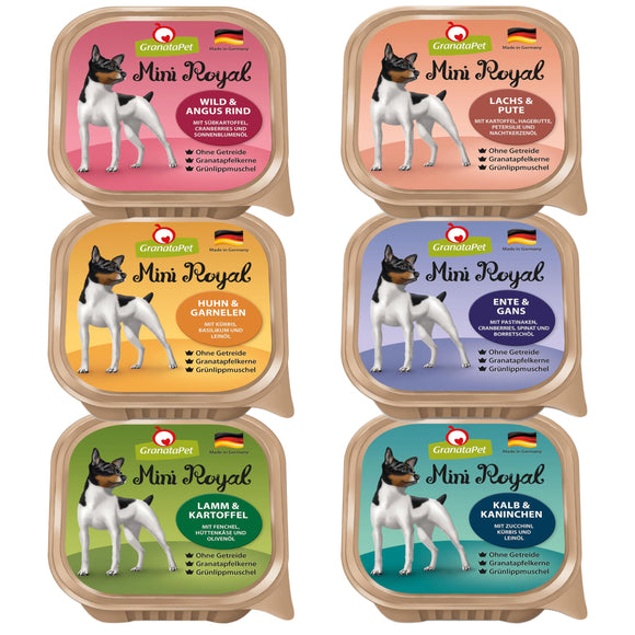 GranataPet Mini Royal Wet Food Set – Grain-Free Assorted Flavors, 6x150g Portions