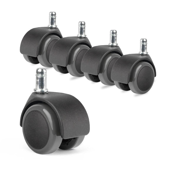 Replacement Wheels Set – Push-Fit Black Casters for Grooming Chair or Stool, 5 Pack