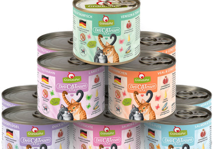 GranataPet DeliCatessen Grain-Free Wet Cat Food – 12x200g Mixed Flavors, Premium Recipe