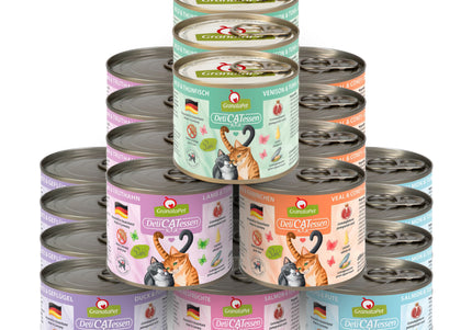 GranataPet DeliCatessen Wet Cat Food Set – Grain-Free Mixed Flavors, 24 x 200g Cans
