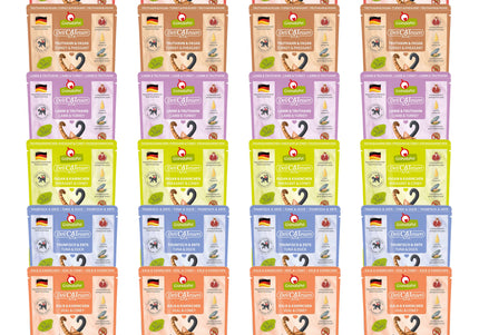 GranataPet DeliCatessen Wet Cat Food Sachet Set – Grain-Free, 6 Flavors, 24x85g, Pack of 2