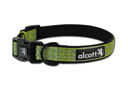 Alcott Adventure Reflective Collar Green – Large Size, Durable and High-Visibility Design