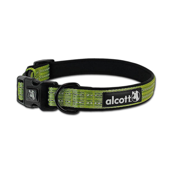 Alcott Adventure Reflective Collar Green – Large Size, Durable and High-Visibility Design