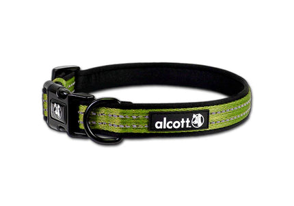 Alcott Adventure Reflective Collar Green – Large Size, Durable and High-Visibility Design