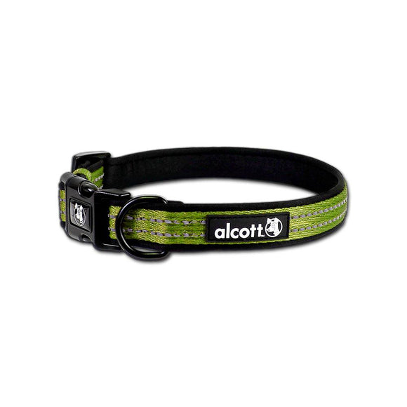 Alcott Adventure Reflective Collar Green – Large Size, Durable and High-Visibility Design