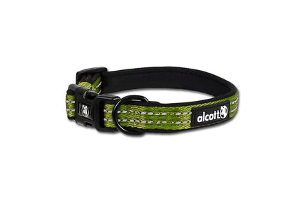 Alcott Adventure Reflective Collar Green – Large Size, Durable and High-Visibility Design