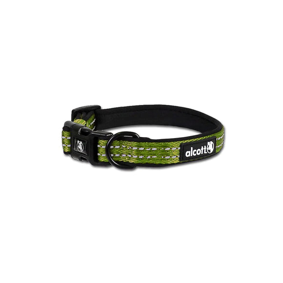 Alcott Adventure Reflective Collar Green – Large Size, Durable and High-Visibility Design