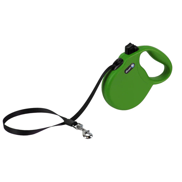 Alcott Wanderer Retractable Leash 5m Green – Medium, Durable Tangle-Free Design