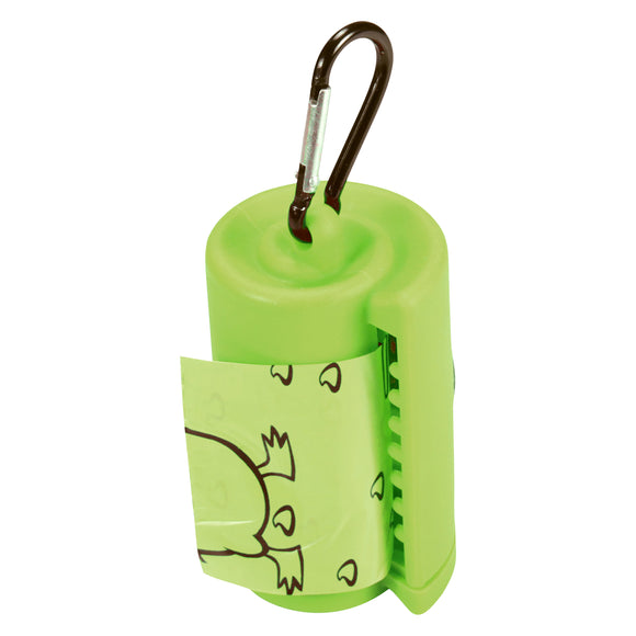 Kiwi Walker Waste Bag Holder – Compact Dispenser with Two Rolls, Durable Orange Design